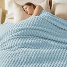 Manta Bedsure King Size 350GSM Súper Suave y Acogedora Azul Claro