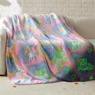 Manta Bedsure Unicornio que Brilla en la Oscuridad Rosa 130x150 cm