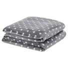 Manta Casal Flannel Petit Poá Macia Cinza