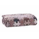 Manta Casal Flannel Sollievo com Relevo Puzzle Jolitex