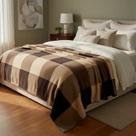 Manta Casal Polar Três Fleece Xadrez C/Estilo Escocês 180x220m