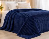 Manta Casal Soft Canelada 1,80m x 2,00m Microfibra Toque Aveludado Quentinha Macia para Cama e Sofá