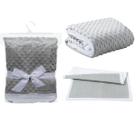 Manta Coberta De Bebe Microfibra Solft Sherpa Dupla Face Cinza
