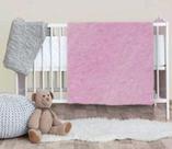 Manta cobertor bebe Confort microfibra Rosa Claro 90 x 110 cm - 100% poliéster - HAZIME ENXOVAIS