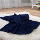 Manta Cobertor Bebe Infantil Microfibra Mantinha Coberto Soft Quentinha Azul Marinho
