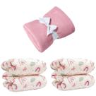 Manta Cobertor Kit 3 pçs c/ 1 Comfy Rosa 2 Edredom Arco iris