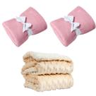 Manta Cobertor Kit 3 pçs c/ 2 Comfy Rosa 1 Pipoquinha Bege
