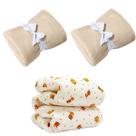 Manta Cobertor Kit 3 pçs com 2 Comfy Marfim 1 Edredom Leão