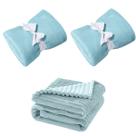 Manta Cobertor Kit 3 peças com 2 Comfy Azul 1 Wave Azul
