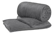 Manta Cobertor Microfibra Flannel Queen (2.20m x 2.40m) Cinza Platinum - Burdays