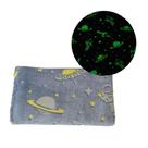 Manta Cobertor Solteiro Infantil Brilha No Escuro Astronauta Espaço Neon Azul
