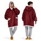 Manta com capuz Bedsure Burgundy para adultos e crianças unissex