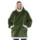 Manta com capuz Bedsure Sherpa Fleece para adultos e crianças Olive