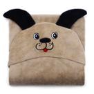 Manta com Capuz Buettner Microfibra Infantil Super Dog 90cmx90cm Bege Escuro