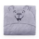 Manta com Capuz Buettner Microfibra Infantil Teddy 90cmx90cm Cinza Claro