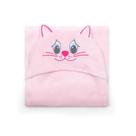 Manta Com Capuz Infantil Microfibra Miau Rosa 90X90cm - Buettner