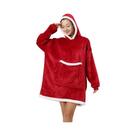 Manta Com Capuz Oversized, Moletom Vestível, Cobertor Macio De Pelúcia Com Bolsos E Mangas Para