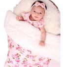 Manta com Sherpa Dupla Face para Bebê Floral 01 Peça