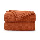 Manta CozeCube Cable Knit 127x152 cm Laranja Queimada Manta CozeCube Cable Knit 127x152 cm Laranja Queimada