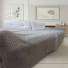 Manta Croche Grande para Sofá 2 até 4 Lugares Grossa 2,70x2,50 Capa de Sofa e Cama Cor:Terracota