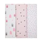Manta Cueiro Flanelado Papi 80x50cm Bebê Menina - Kit 3 Unidades Cor:Casinha