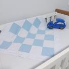 Manta Cueiro para Bebê Malha Dupla 100% Algodão Patchwork Branca e Azul Arrumadinho Enxovais Manta Cueiro para Bebê Malha Dupla 100% Algodão Patchwork Branca e Azul Arrumadinho Enxovais