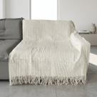 Manta de Croche para Sofá Grande Retrátil 2,70x2,50 de Algodão Capa de Sofa e Cama de Casal King Cor:Terracota