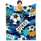 Manta de futebol LARIAU 127x152 cm macia para meninos Manta de futebol LARIAU 127x152 cm macia para meninos