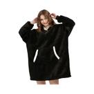 Manta De Inverno Feminina Oversized Com Capuz, Robe De Microfibra De Pelúcia 850g