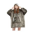 Manta De Inverno Feminina Oversized Com Capuz, Robe Pullover De Microfibra Plush Fleece 850g Manta De Inverno Feminina Oversized Com Capuz, Robe Pullover De Microfibra Plush Fleece 850g