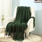 Manta de Lana Decorativa CREVENT Tejida 127x152 cm Verde Bosque