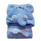 Manta De Microfibra Baby Jolitex Com Capuz De Elefante Azul