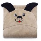 Manta de Microfibra c/ Capuz Bouton Infantil Super Dog Bege Escuro