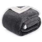 Manta de pelúcia BEAUTEX Sherpa Fleece Flannel 130x150cm cinza