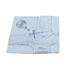 Manta de Piquet com Lasie 100% Algodão - Balão Azul Manta de Piquet com Lasie 100% Algodão - Balão Azul