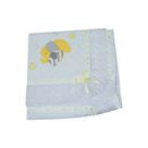 Manta de Piquet com Lasie 100% Algodão - Elefante Chevron Amarelo