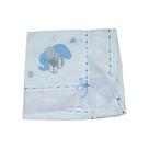 Manta de Piquet com Lasie 100% Algodão - Elefante Chevron Azul