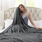 Manta de resfriamento DANGTOP Rayon Bamboo 90x108 polegadas cinza escuro