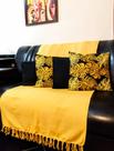 Manta de Sofá Grande na cor Amarelo Algodão Luxo 2,40 x 1,80