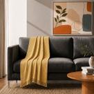 Manta de Sofá Marrocos Dohler 150cm x 210cm Amarela -