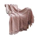 Manta De Tricô Grossa Oversized Cáqui Com Borlas, Luxo Vintage Estilo Fazenda, Cobertura Para Cama E