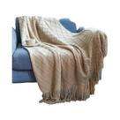 Manta De Tricô Nórdica Oversized Cinza Creme Cáqui Com Borlas, Luxo Vintage Para Cama E Sofá Manta De Tricô Nórdica Oversized Cinza Creme Cáqui Com Borlas, Luxo Vintage Para Cama E Sofá