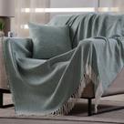 Manta Decorativa Para Sofá Boho Hebrom Verde