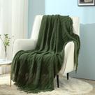 Manta decorativa tricotada CREVENT 127x152cm verde floresta