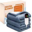 Manta Elétrica Aquecida PTQ Solteiro 157 x 213 cm 8 Níveis de Aquecimento Desligamento Automático