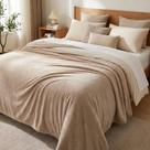 Manta Fleece Lisa 220x240 Andreza Queen Bege Manta Fleece Lisa 220x240 Andreza Queen Bege