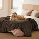 Manta Impermeable Bedsure para Cama Sherpa de Forro Polar Marrón 90"x86"
