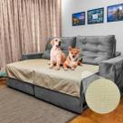 Manta Impermeável para Sofá com Proteção Contra Pelos e Líquidos 135x135cm - Bege