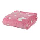 Manta Infantil Brilha no Escuro 2,00m x 1,80m Toque Super Macio Pink Unicórnio