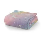 Manta Infantil Brilha no Escuro 2,00x1,80 Soft Macia Antialérgica Unicórnio estrelas Estampada